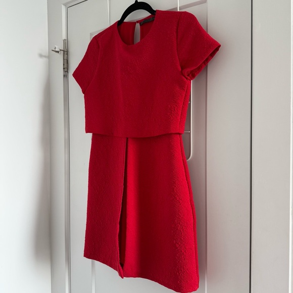 Zara red jacquard mod a-line shift dress - size Small (S) - Picture 8 of 10